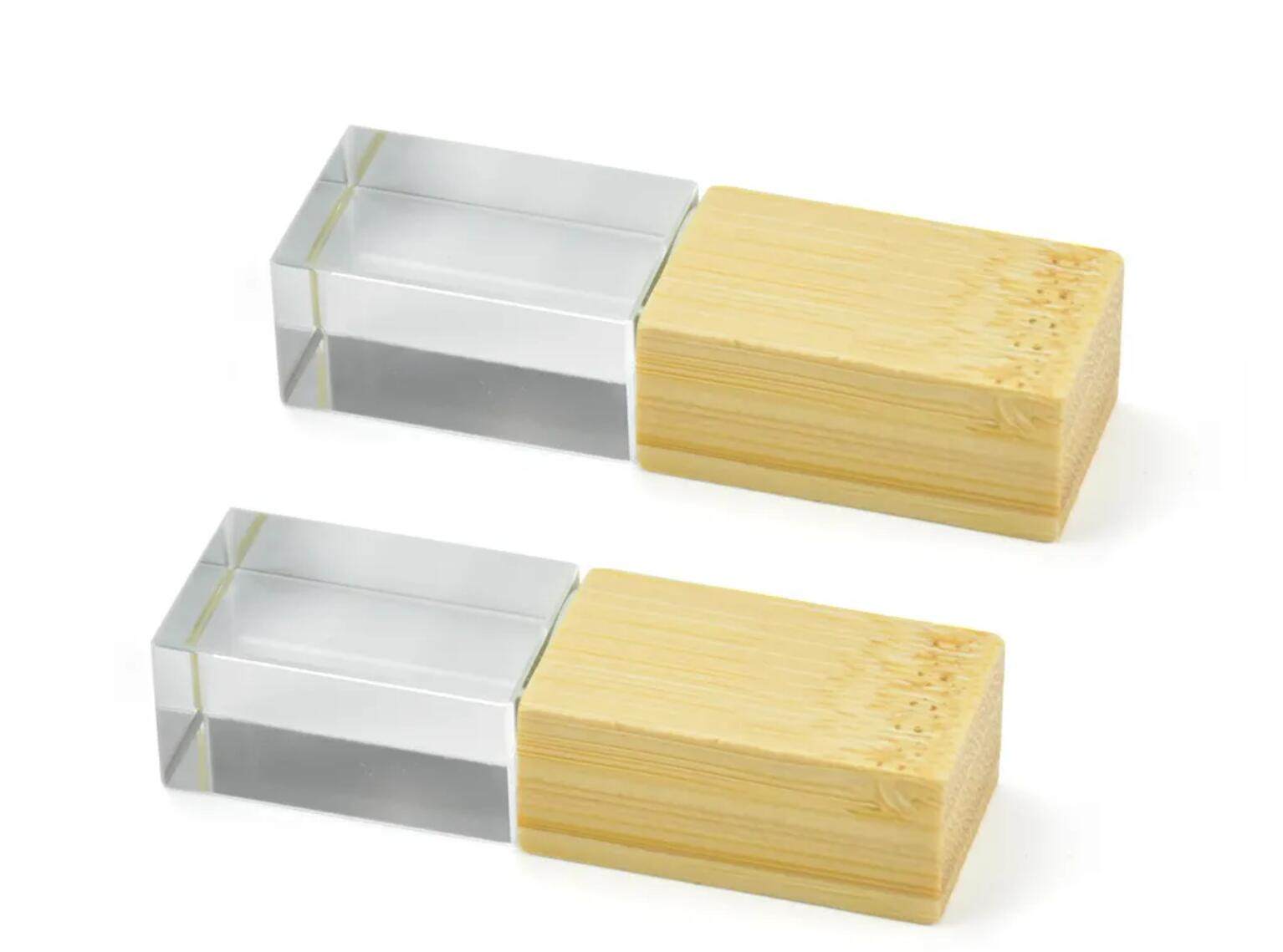 Wood crystal USB flash drive   custom logo